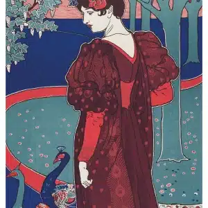 Carte Postale intimistes « La femme au paon »