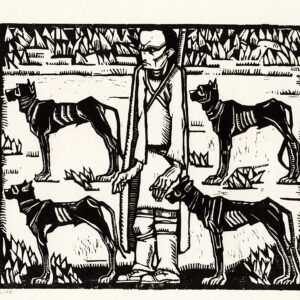 Estampe "Chasseur aux chiens", Nicolas Eekman