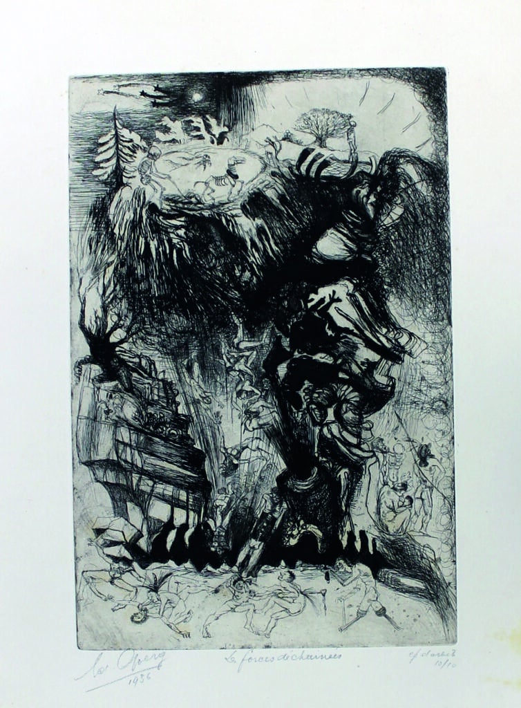 GOERG Edouard (Sydney 1893 - Caillau 1969) Les forces déchainées, 1936 eau-forte