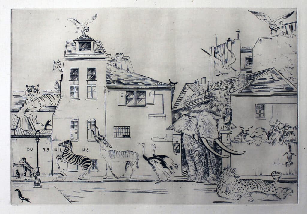 HECHT Joseph (Lodz 1891 - Paris 1951) Rue Cuvier pour Paris, 1933 burin